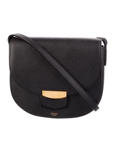 celine small trotteur bag black|CELINE Grained Calfskin Small Trotteur Black .